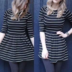 Forever 21 Black and White Striped Dress - Size S